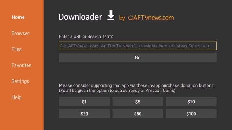 click the select button over the url bar