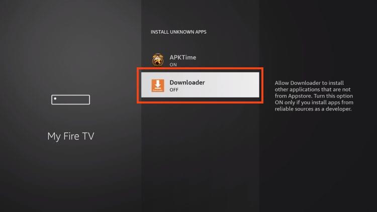 click downloader to enable unknown sources