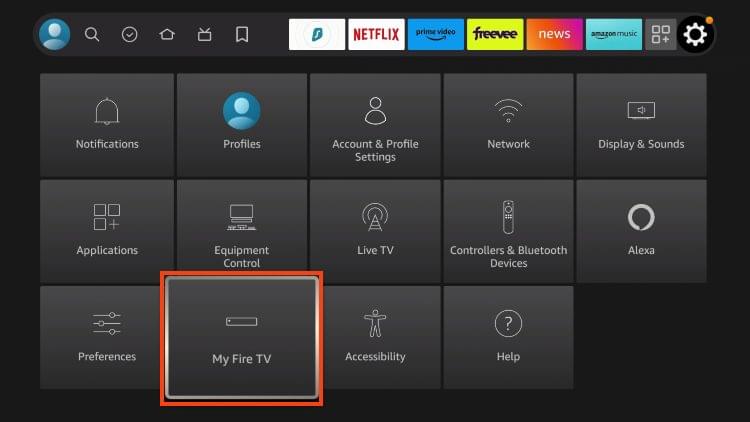 click my fire tv